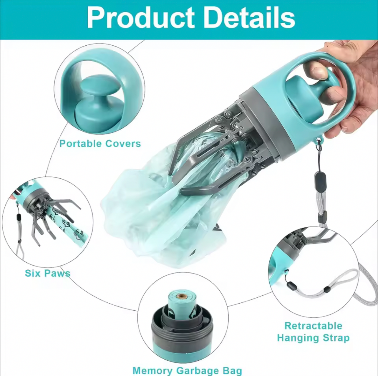 LuminaPaw Dog Poop Scooper with Bag Dispenser
