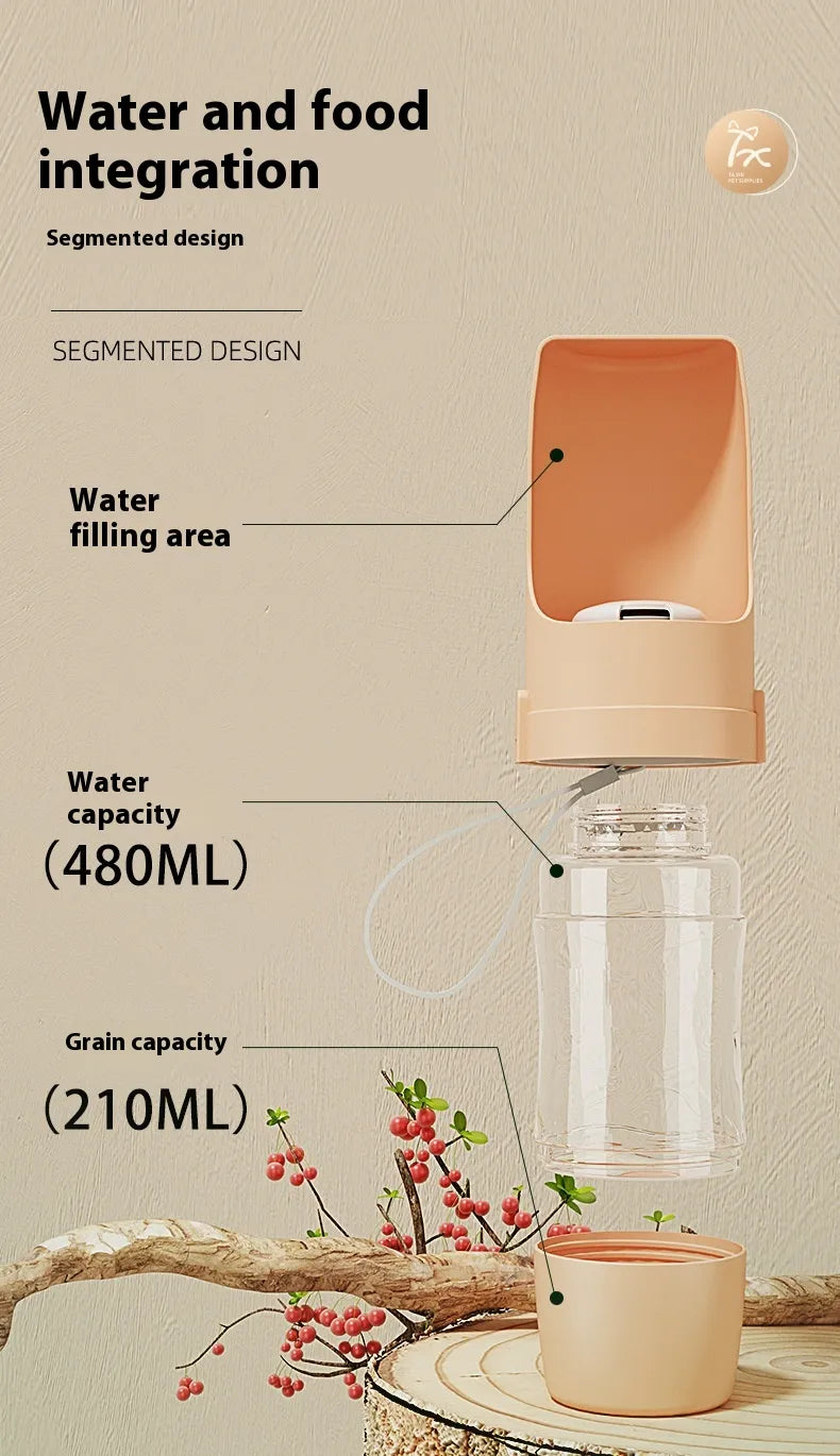 LuminaPaw 2-in-1 Portable Dog Water Bottle