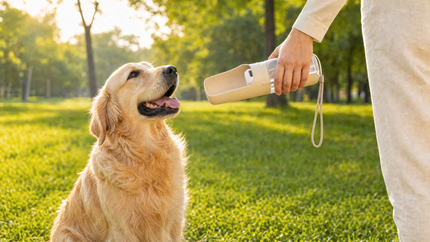 LuminaPaw 2-in-1 Portable Dog Water Bottle